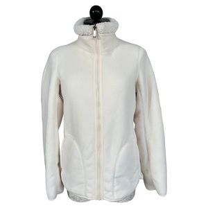 Weatherproof Reversible Plush Fleece Jacket Cream Full Zip Size Small